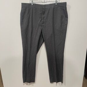 Pendleton Vintage Virgin Wool Men Charcoal Gray Dress Pants Made in USA 41x31